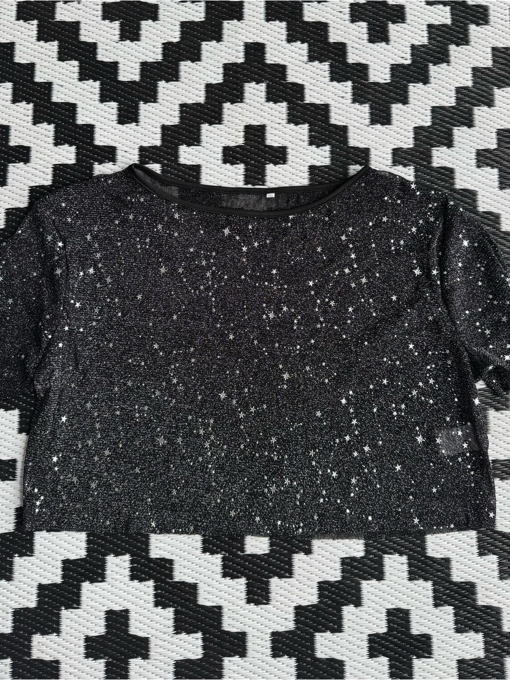 Sheer Sparkle Glitter Crop Top - 0XL